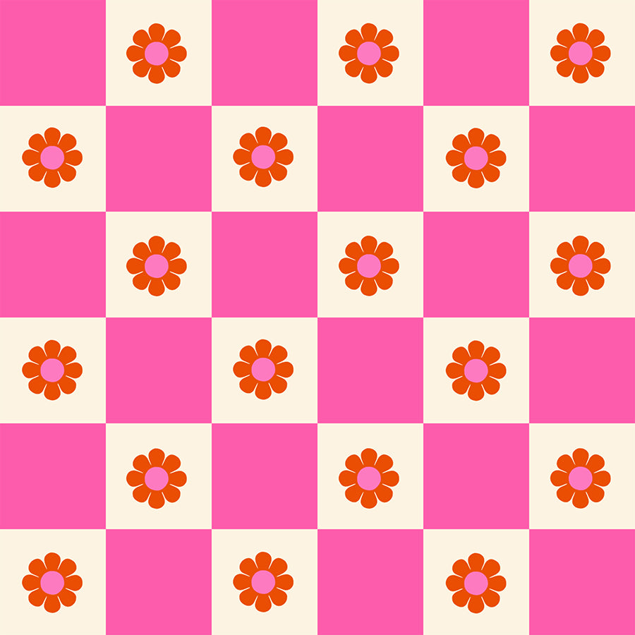Daisy Days Fabrics || Alexia Abegg for Ruby Star || Flowers Check Playful