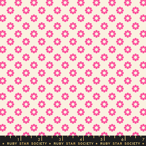 Daisy Days Fabrics || Alexia Abegg for Ruby Star || Daisy Neon Pink