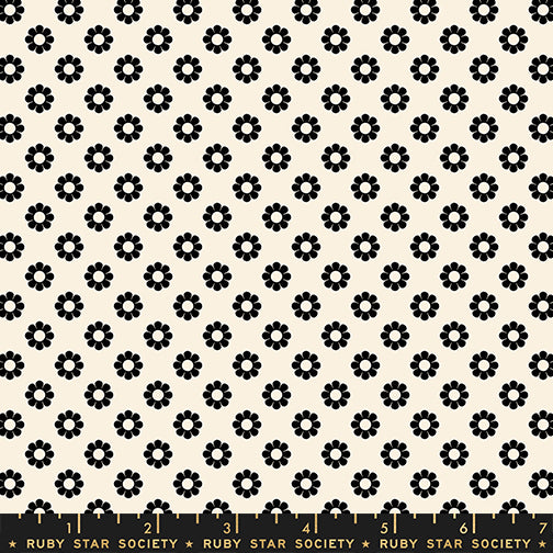 Daisy Days Fabrics || Alexia Abegg for Ruby Star || Daisy Black on Natural