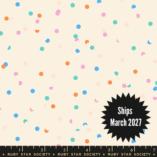 Sidekicks Fabric || A Ruby Star Society Collaborative Collection || Hole Punch Dot Multi on Natural