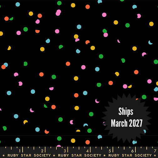 Sidekicks Fabric || A Ruby Star Society Collaborative Collection || Hole Punch Dot Multi On Black
