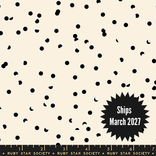 Sidekicks Fabric || A Ruby Star Society Collaborative Collection || Hole Punch Dot Black on Natural