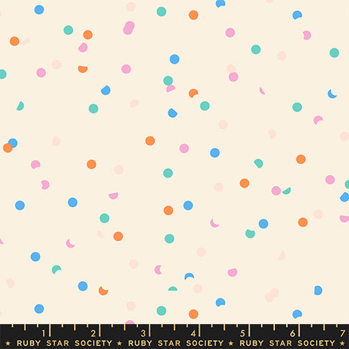Sidekicks Fabric || A Ruby Star Society Collaborative Collection || Hole Punch Dot Multi on Natural