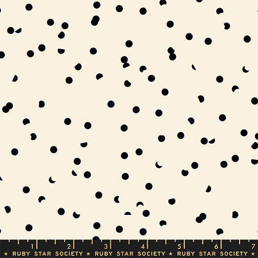 Sidekicks Fabric || A Ruby Star Society Collaborative Collection || Hole Punch Dot Black on Natural