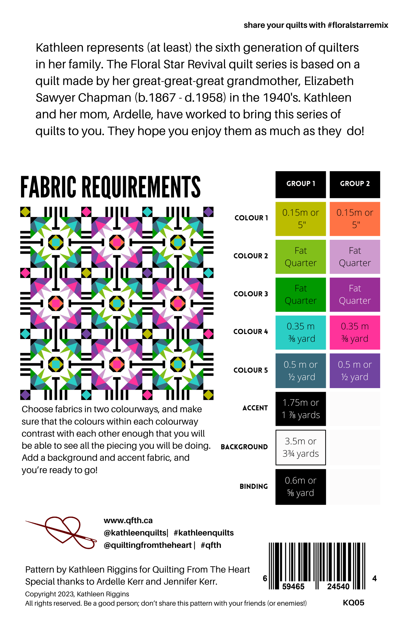Floral Star Remix Quilt Pattern - Paper Copy