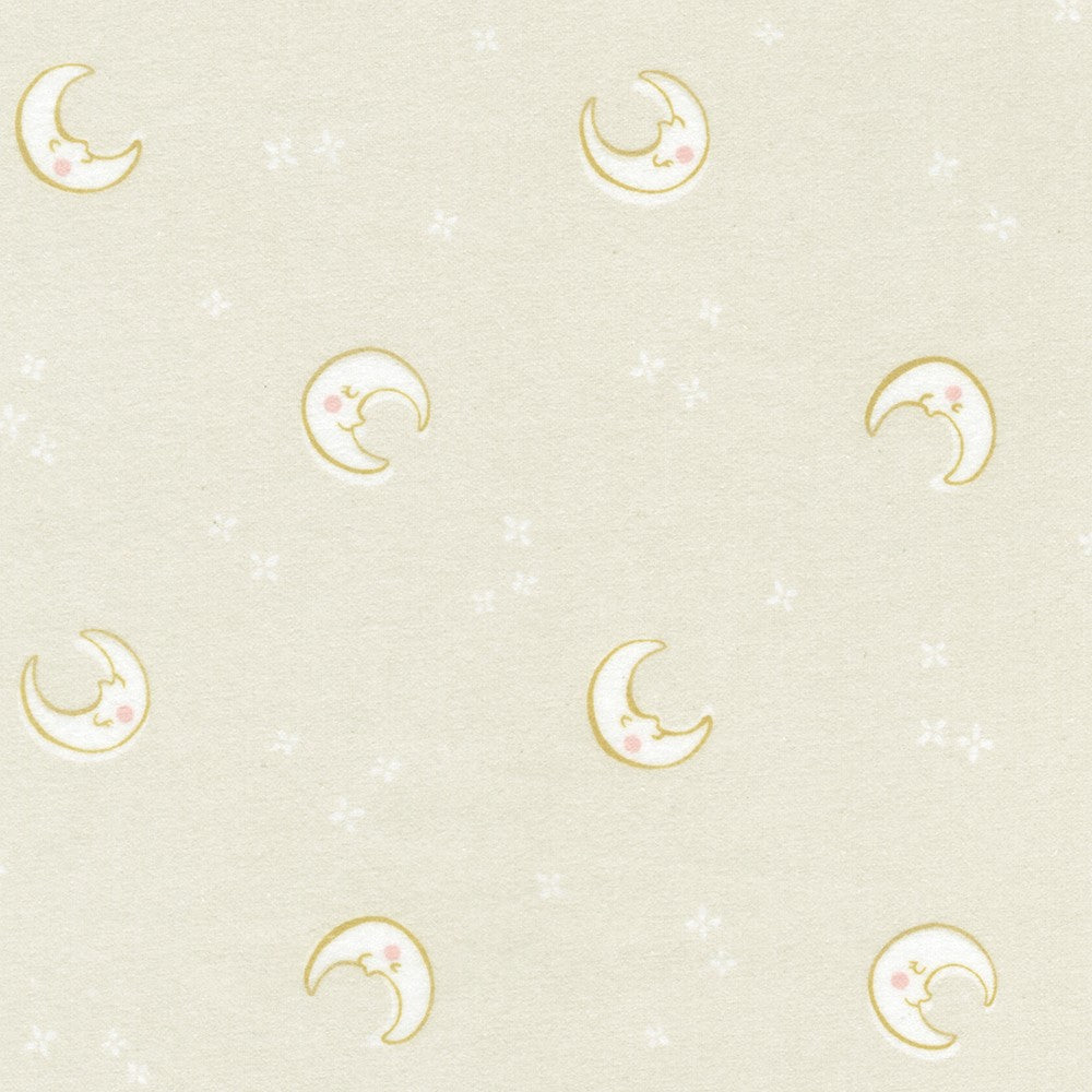 Cozy Cottons - Over The Moon Flannel - Natural