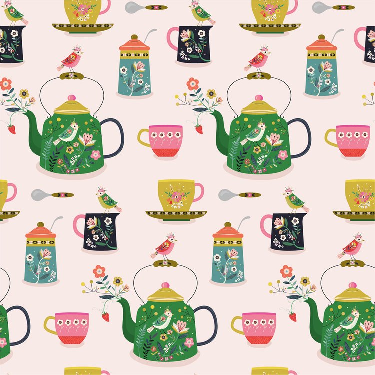 Strawberry Tea Fabric - Bee Brown - Dashwood Studio