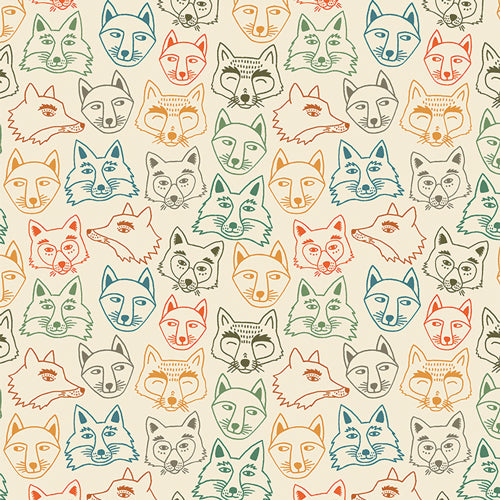 Timberline Fabric - Hello Fox Birch - Jessica Swift