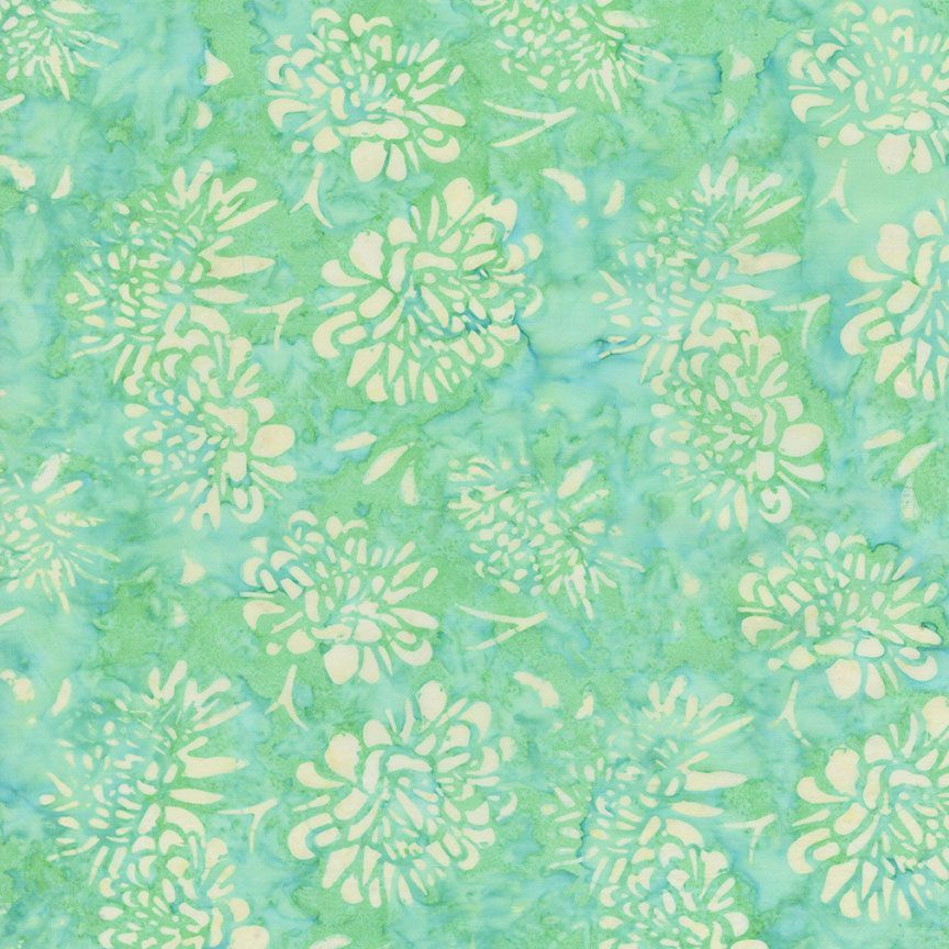 Tonga Pixie Batiks - Tossed Flowers - Clover