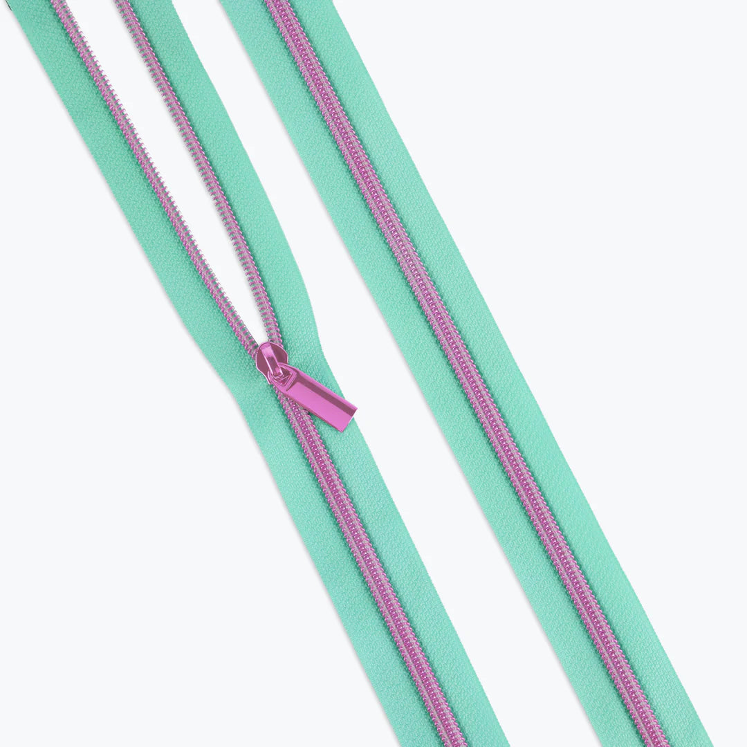 Sallie Tomato + Tula Pink Zippers - 3 Yard Zipper Tape || Aqua
