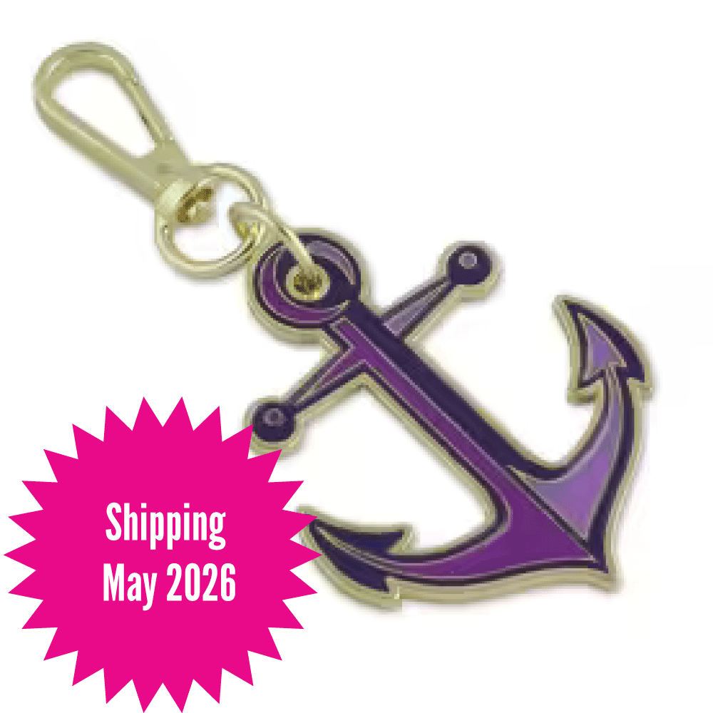 Tula Pink Floral Reef Collection: Anchors Aweigh UltraViolet Bag Charms || Pre-order, Arrives May 2026