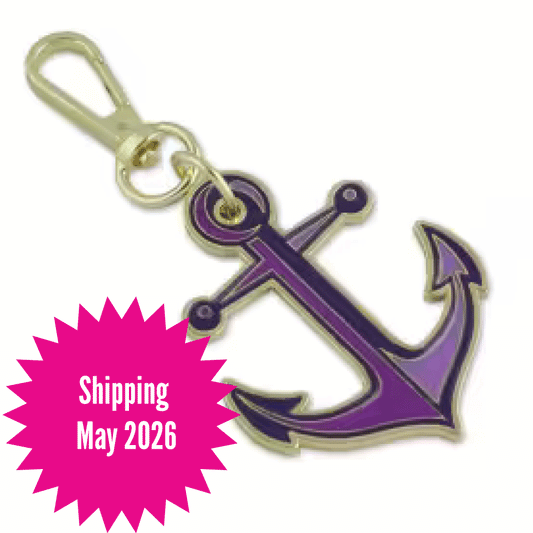 Tula Pink Floral Reef Collection: Anchors Aweigh UltraViolet Bag Charms || Pre-order, Arrives May 2026