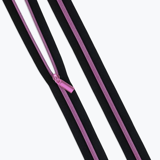 Sallie Tomato + Tula Pink Zippers - 3 Yard Zipper Tape || Black