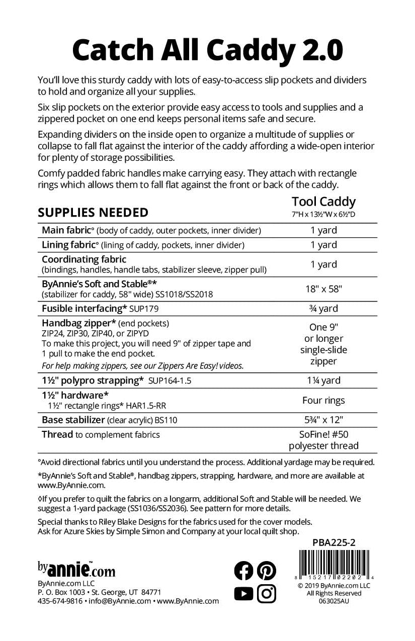 Catch All Caddy 2.0 Pattern - ByAnnie Bags