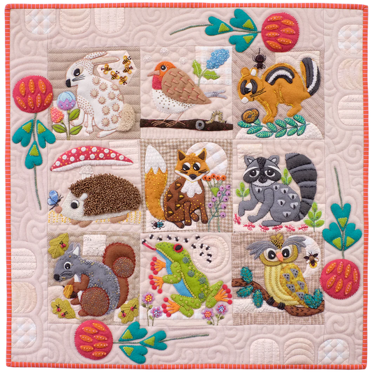 Critter and Clover Wool Felt Quilt Kit