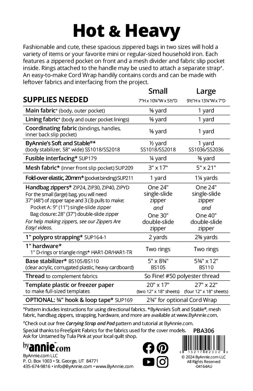 Hot & Heavy Purse or Iron Carrier Pattern - By Annie