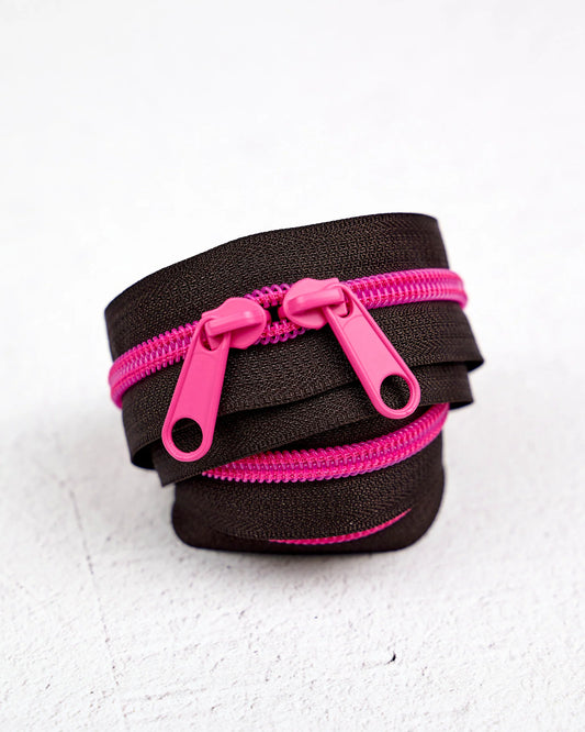 Handbag Zipper || Renaissance Ribbon || Neon Rose