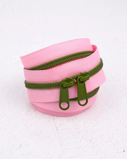 Handbag Zipper || Renaissance Ribbon || Olive Blossom