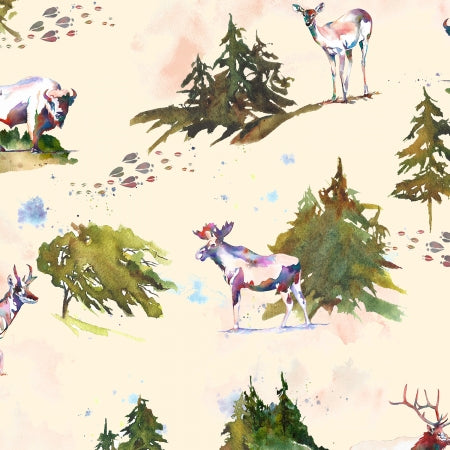 Wild and Wonderful Digital Print Fabric - Tracy Moad - Wherever I May Roam Hot Spring