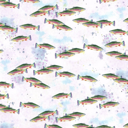 Wild and Wonderful Digital Print Fabric - Tracy Moad - Cool Water Rainbow