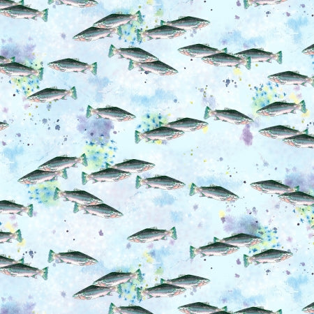 Wild and Wonderful Digital Print Fabric - Tracy Moad - Cool Water River
