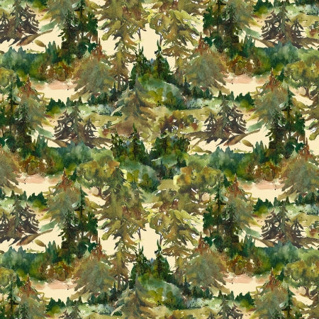 Wild and Wonderful Digital Print Fabric - Tracy Moad - Dappled Shade Green Space