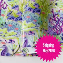 Tula Pink Vinyl: Floral Reef Reef What You Sew ½ Yard Cut -- PreOrder, Arrives May 2026