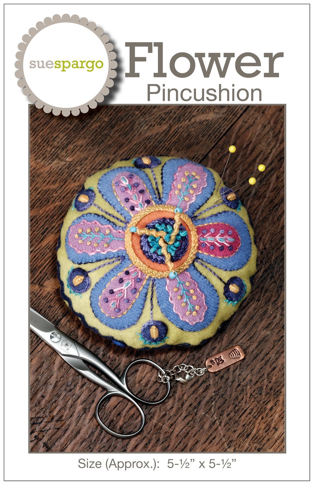 Flower Pincushion Kit - Wool Felt Embroidery - Sue Spargo