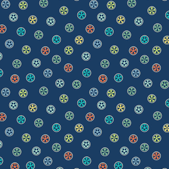 Sweet Ride by Laundry Basket Quilts - Navy Wheels