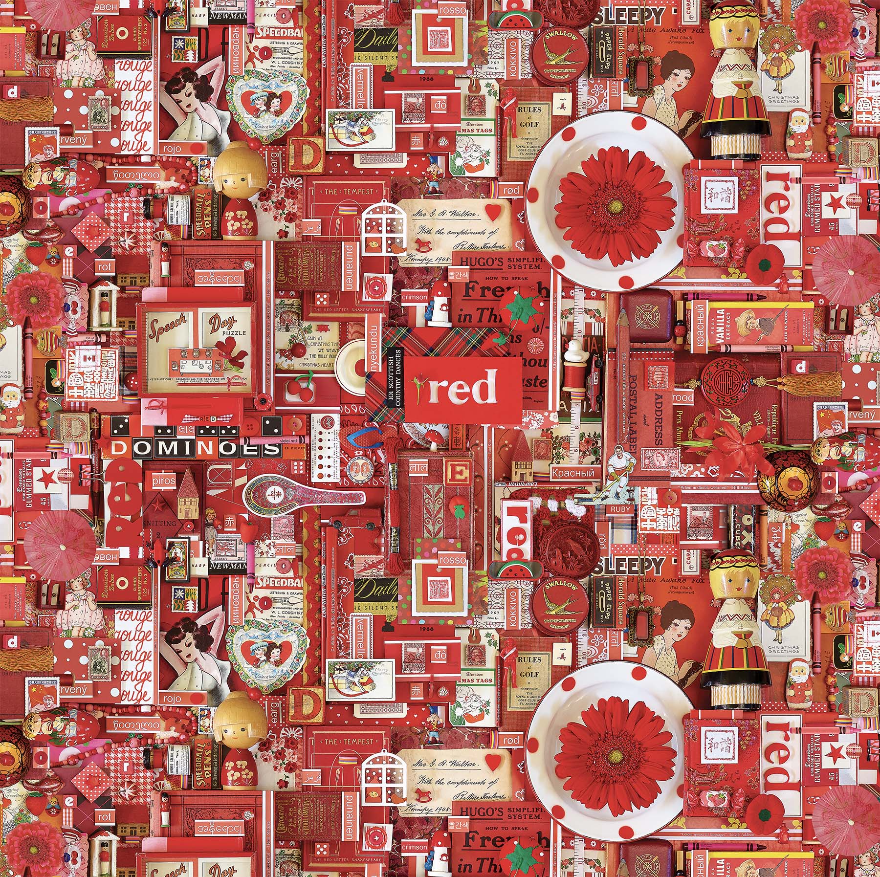 Colour Collage in Red