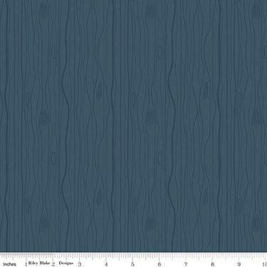 Woodland Flannel by Ben Byrd - Woodgrain - Navy