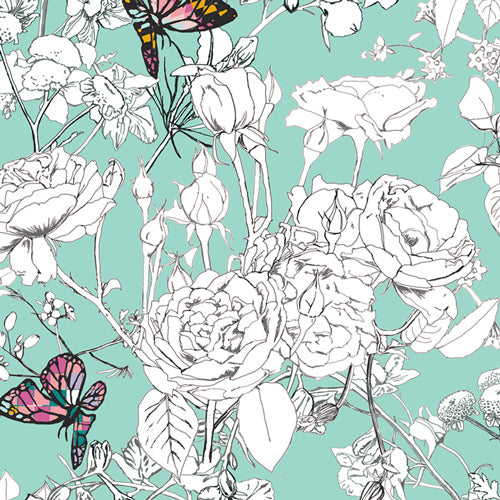 Pixelfly Eden Aqua - Grid Fabric Collection - Katarina Roccella