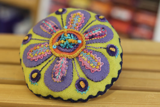 Flower Pincushion Kit - Wool Felt Embroidery - Sue Spargo