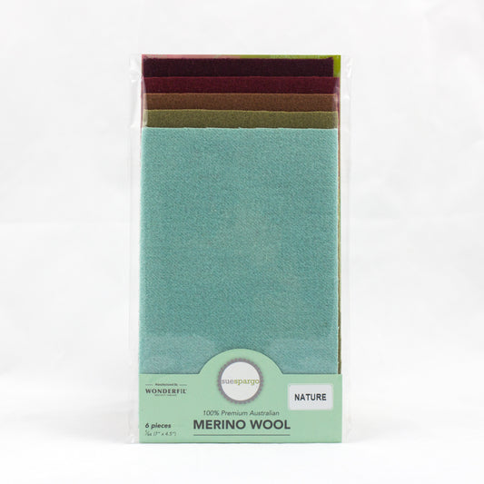 Sue Spargo Wool Fabric - 1/64 WooL Fabric Pack - 7" x 4.5" - Nature