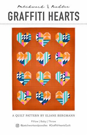 Graffiti Hearts Quilt Pattern - Patchwork and Poodles