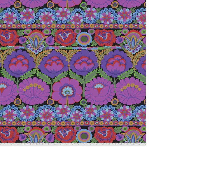 Kaffe Fassett Prints -Embroidered Flower - Purple