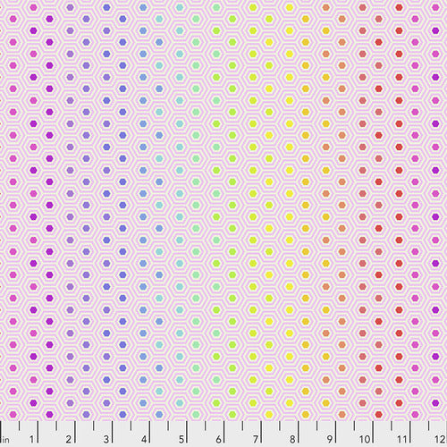 Tula Pink's True Colors Fabric - Hexy  Rainbow Shell