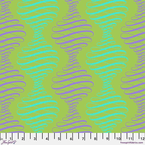 Tula Pink's Parisville Deja Vu - Spencer Stripe Pistachio