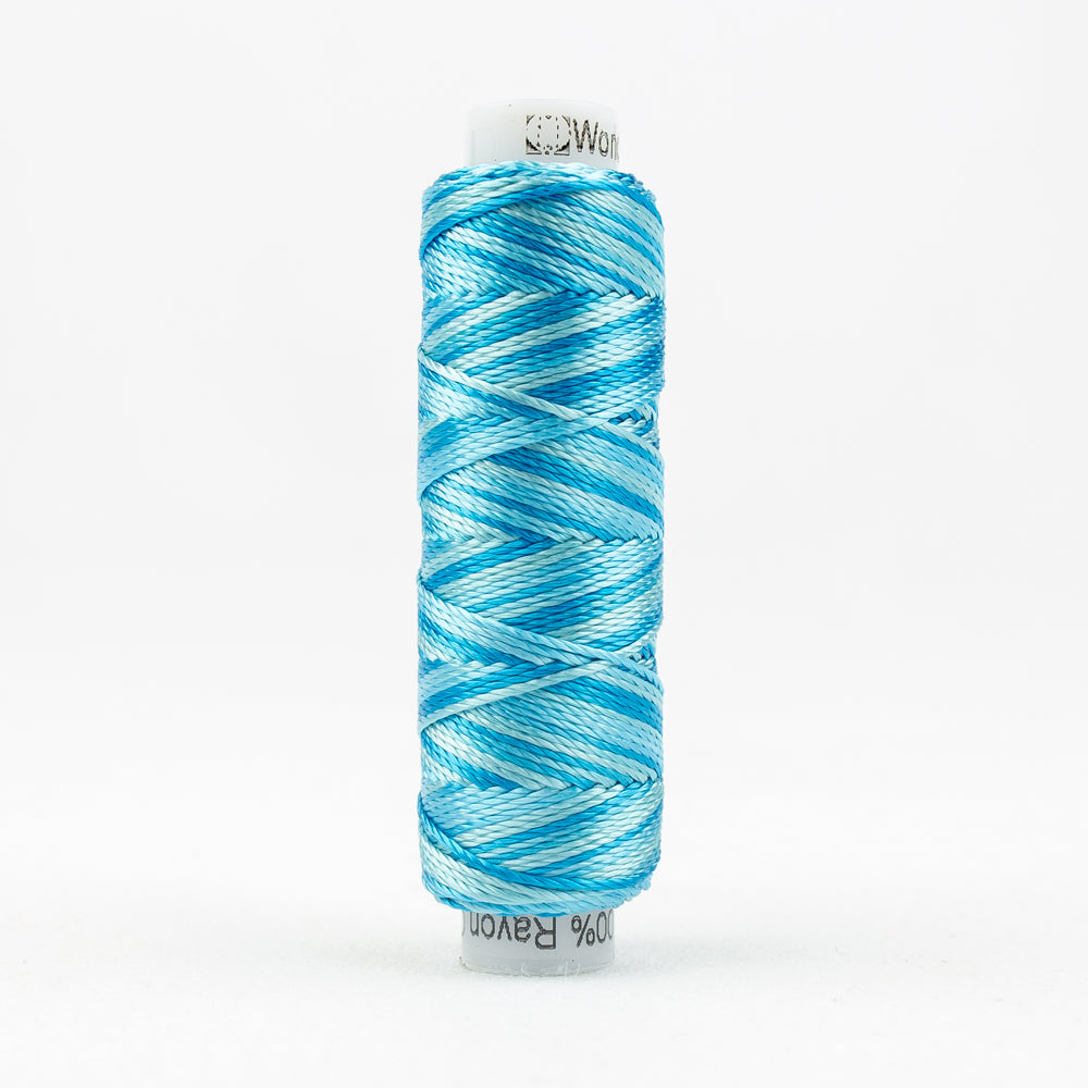 Sue Spargo's Variegated  Razzle Thread - 100% Rayon Thread - RZM05 - Little Blue Box