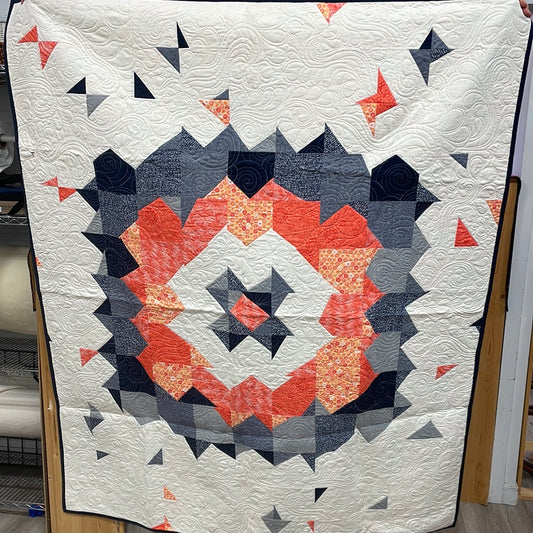 Navy and Coral Quilt