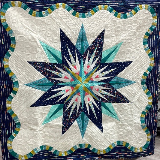 Blue and Green Star Quilt