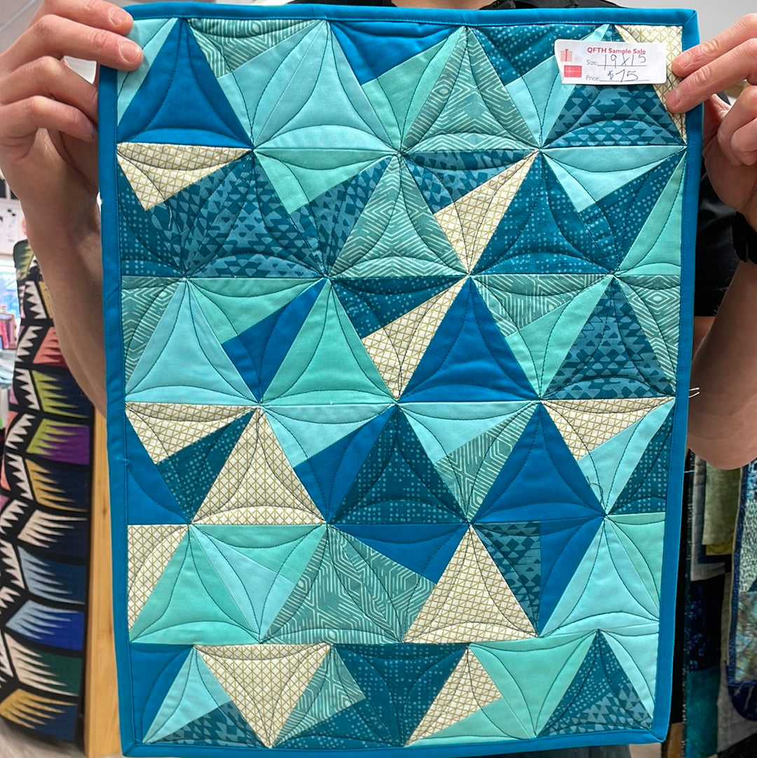 Blue Triangle Mini Quilt