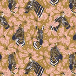 Magic of the Serengeti by Julia Dreams for RJR Fabrics - Glowing Umber Zebra