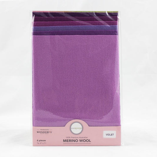 Sue Spargo Wool Fabric - 1/32 Wool Fabric Pack - 9" x 7" - Violet